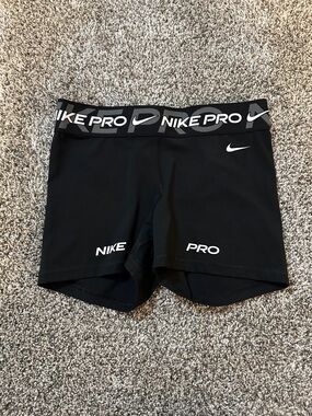 Nike Black Performance Compression Shorts with White Logos